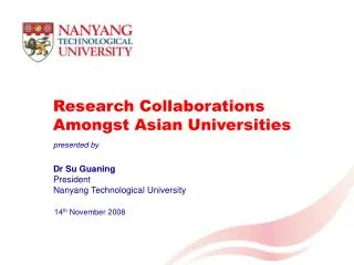 Research Collaborations Amongst Asian Universities