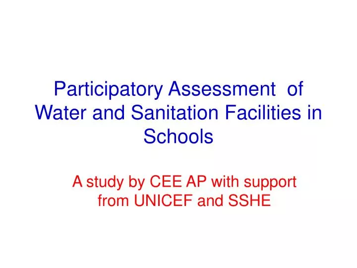 participatory assessment of water and sanitation facilities in schools