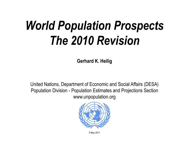 world population prospects the 2010 revision gerhard k heilig