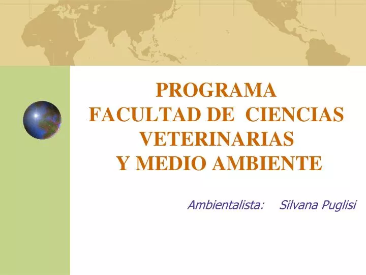 programa facultad de ciencias veterinarias y medio ambiente