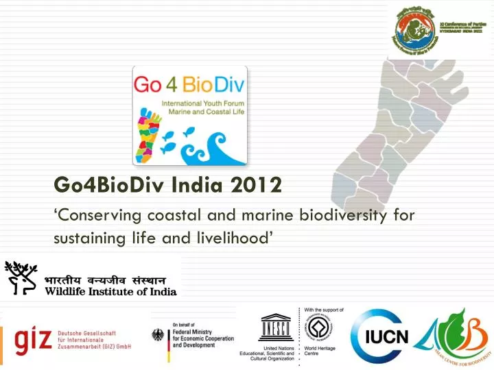 go4biodiv india 2012 conserving coastal and marine biodiversity for sustaining life and livelihood