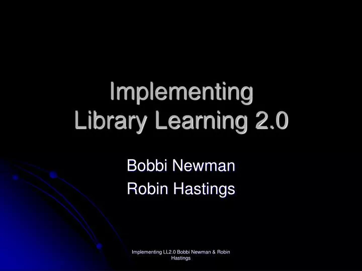 implementing library learning 2 0