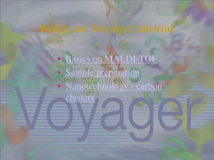 index on voyager tutorial