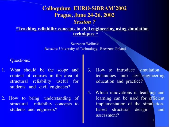 colloquium euro sibram 2002 prague june 24 26 2002 session 7