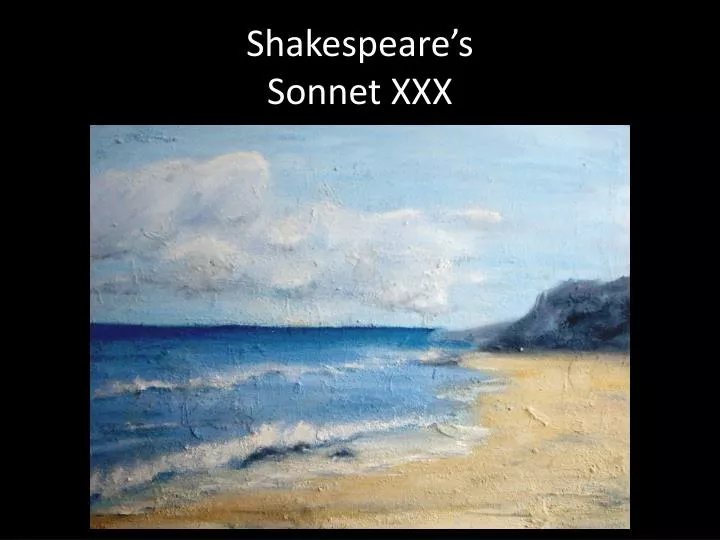 shakespeare s sonnet xxx