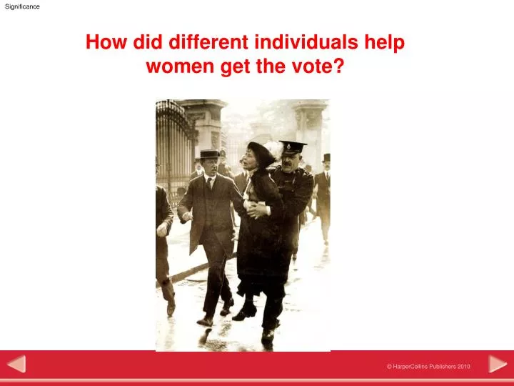 how did different individuals help women get the vote