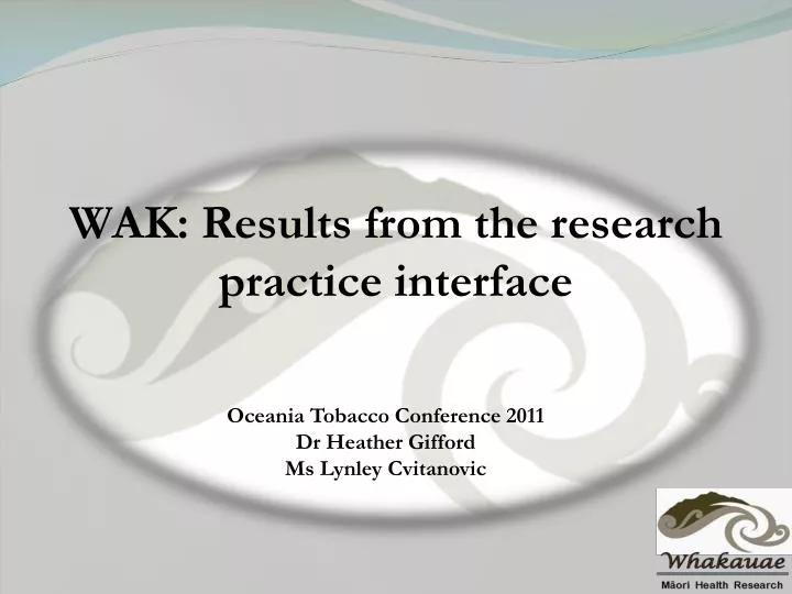 wak results from the research practice interface