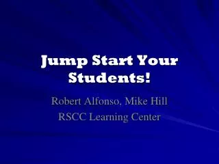 Jump Start Your Students!