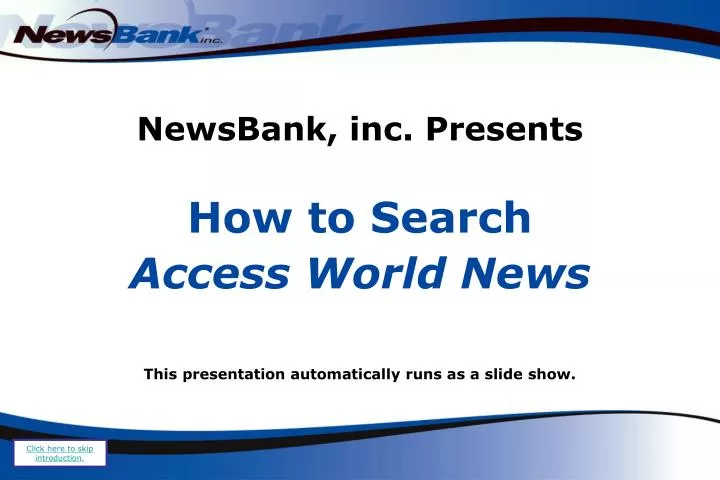 newsbank inc presents