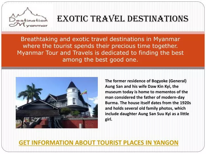 get information about tourist places in yangon