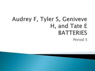 Audrey F, Tyler S, Geniveve H, and Tate E BATTERIES