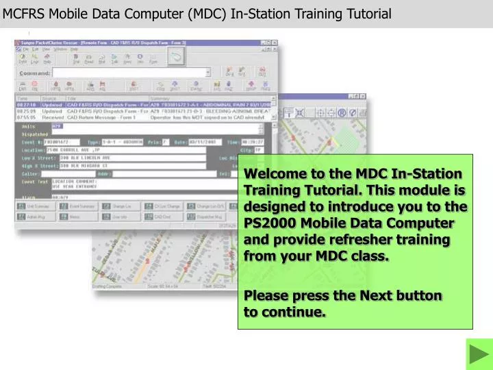 mcfrs mobile data computer mdc in station training tutorial