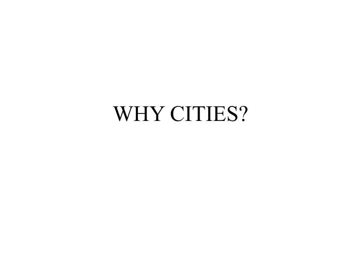 why cities