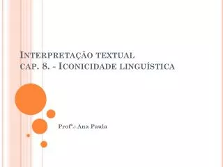 interpreta o textual cap 8 iconicidade lingu stica