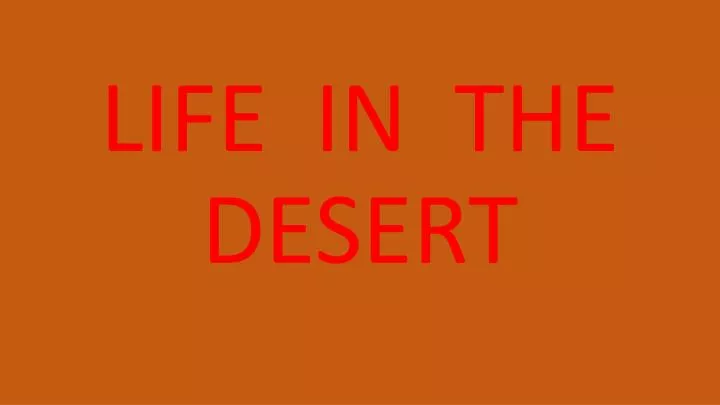 life in the desert