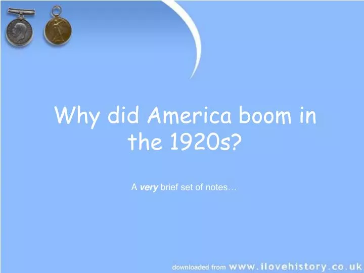 why did america boom in the 1920s