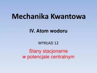 mechanika kwantowa