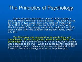 The Principles of Psychology