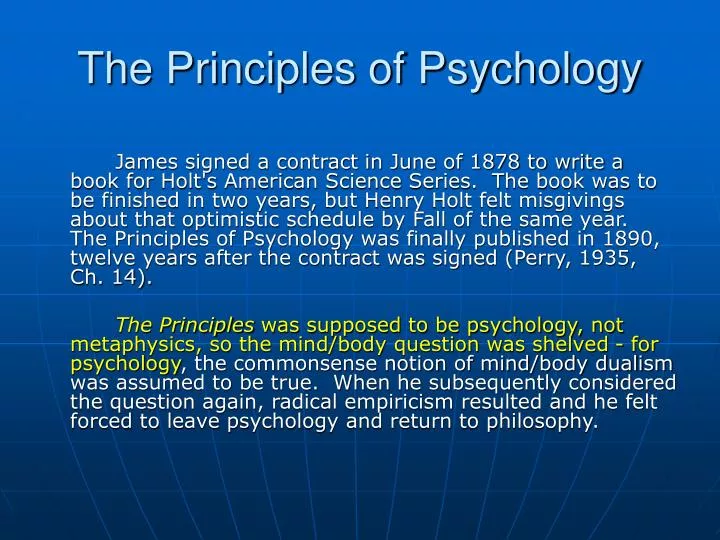 the principles of psychology