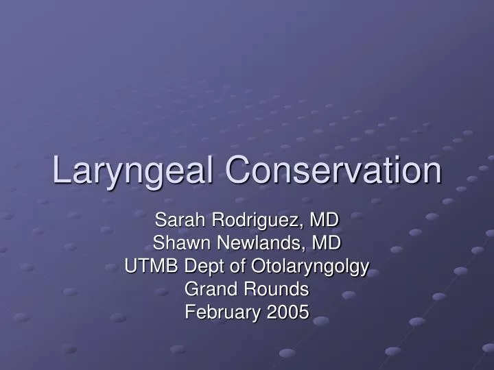 laryngeal conservation
