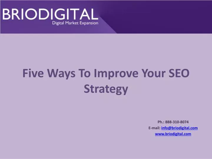 five ways to improve your seo strategy