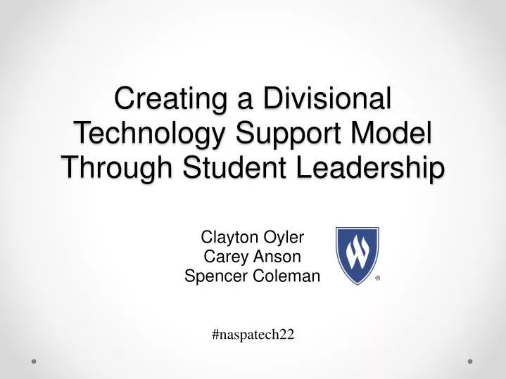 creating a divisional technology support model through student leadership