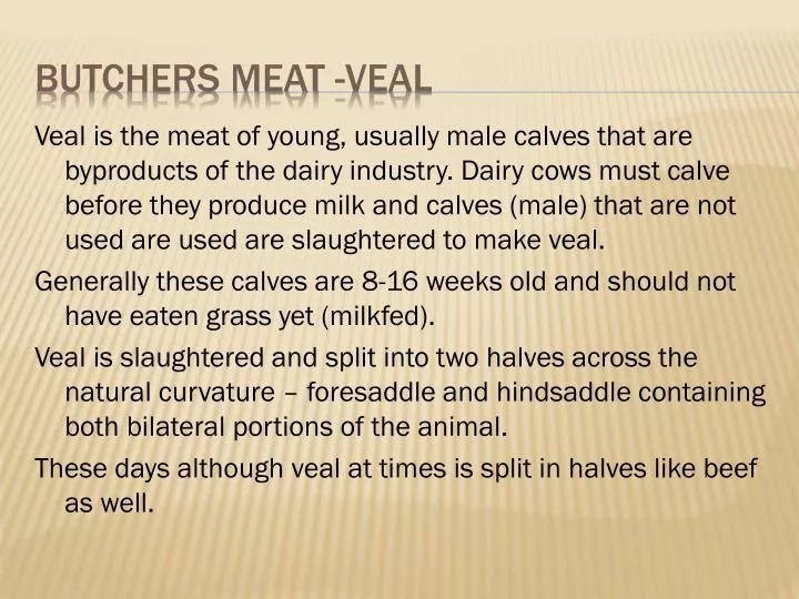 butchers meat veal