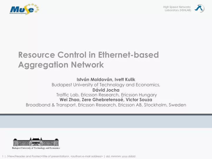 resource control in ethernet based aggregation network