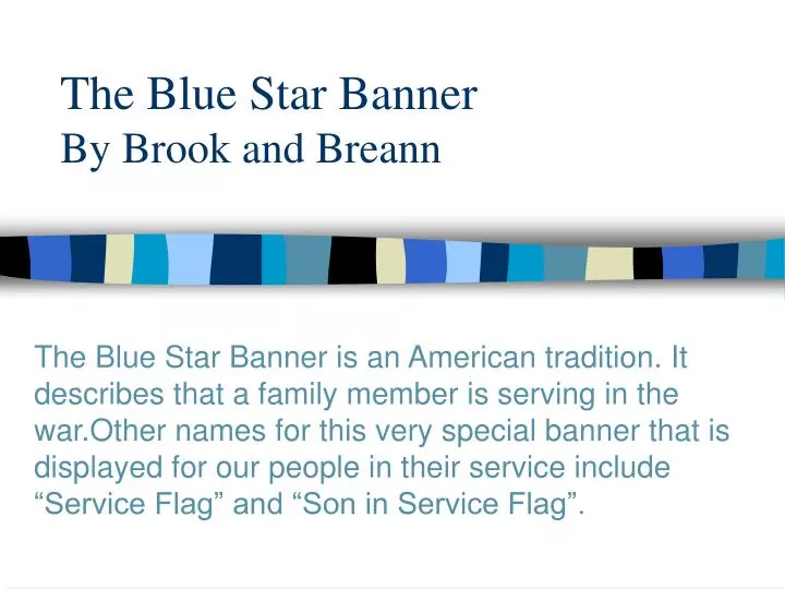 the blue star banner by brook and breann