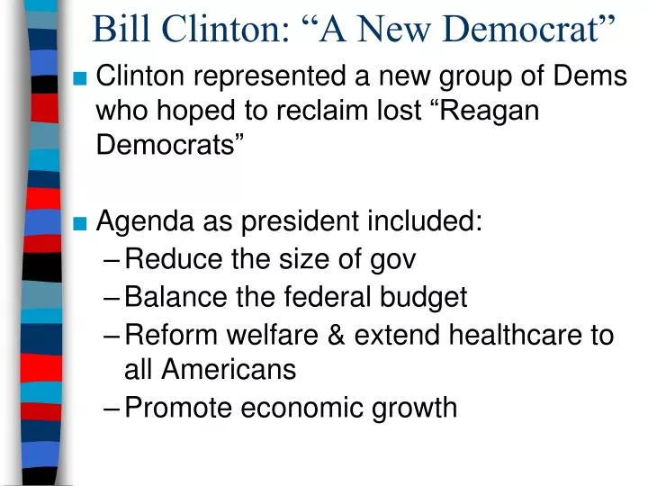 bill clinton a new democrat