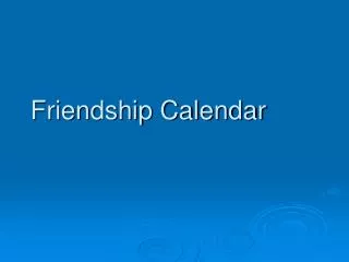 Friendship Calendar