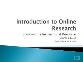 Introduction to Online Research