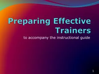 Preparing Effective Trainers