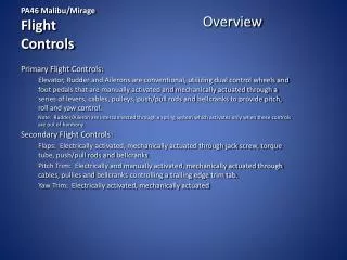 PA46 Malibu/Mirage Flight Controls