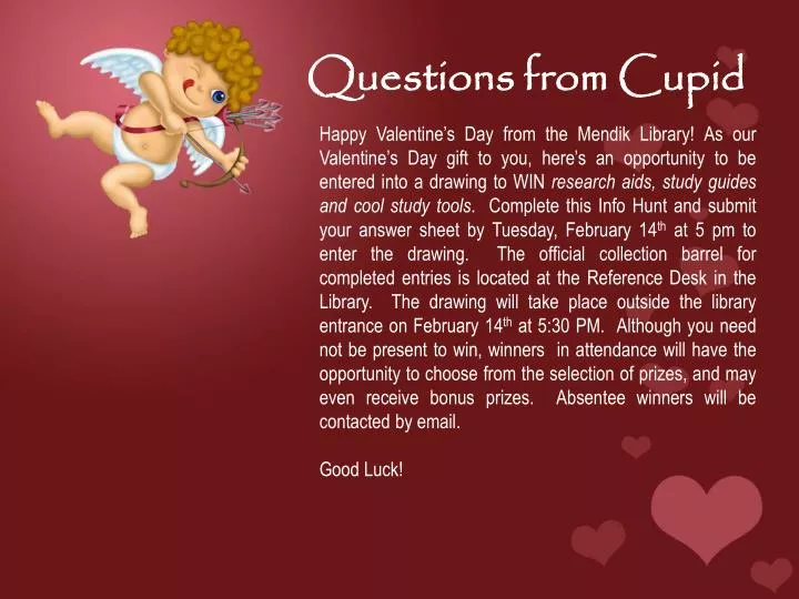 questions from cupid