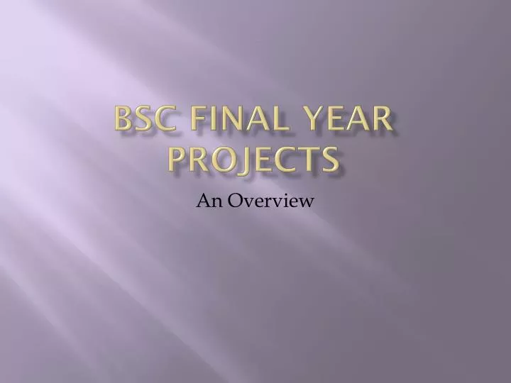 bsc final year projects