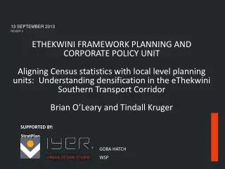 ETHEKWINI FRAMEWORK PLANNING AND CORPORATE POLICY UNIT
