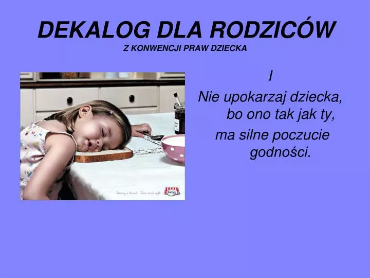 dekalog dla rodzic w z konwencji praw dziecka