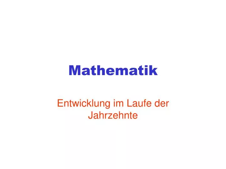 mathematik