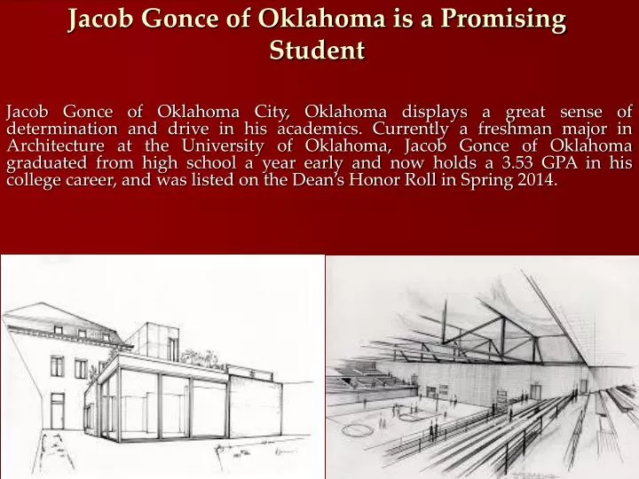 jacob gonce of oklahoma is a promising student