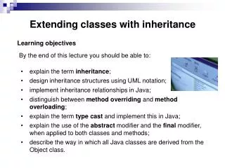 Extending classes with inheritance