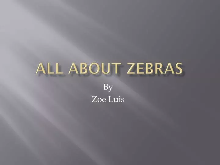 all about zebras