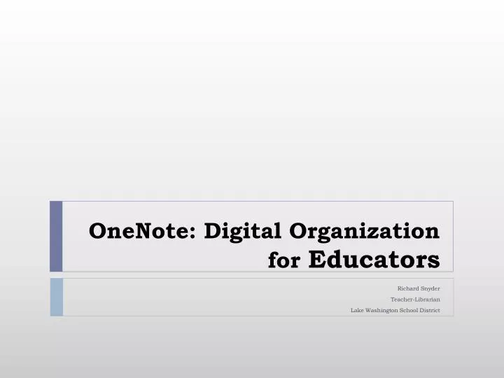 onenote digital organization for educators