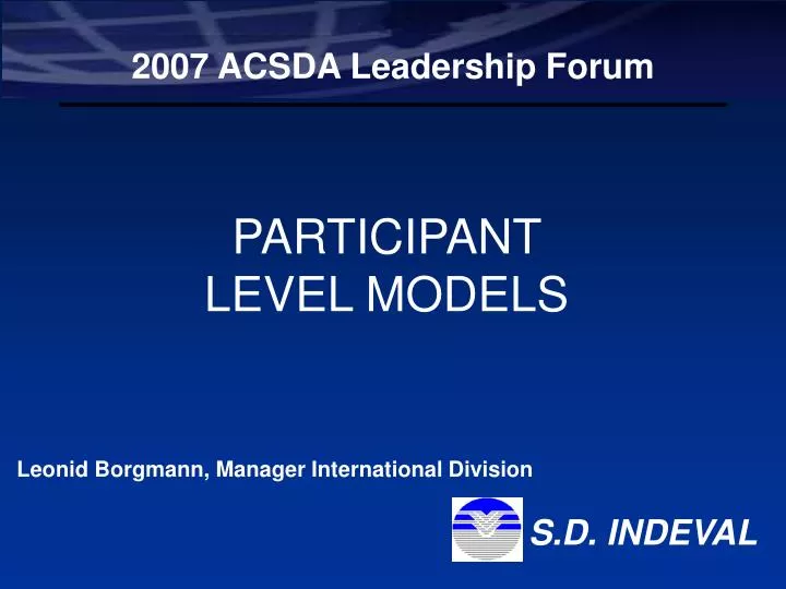participant level models