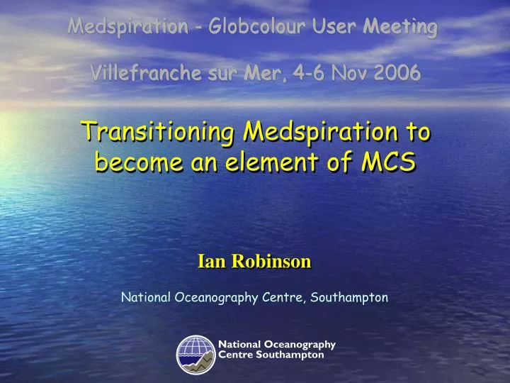 transitioning medspiration to become an element of mcs