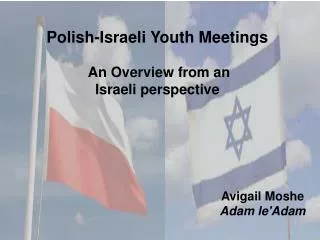 Polish-Israeli Youth Meetings An Overview from an Israeli perspective