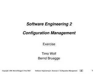 Software Engineering 2 Configuration Management