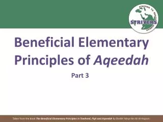 Beneficial Elementary Principles of Aqeedah