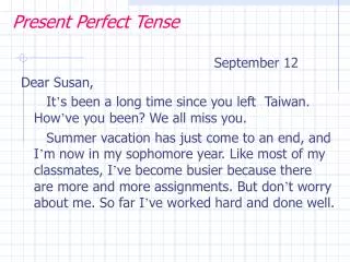 present perfect tense