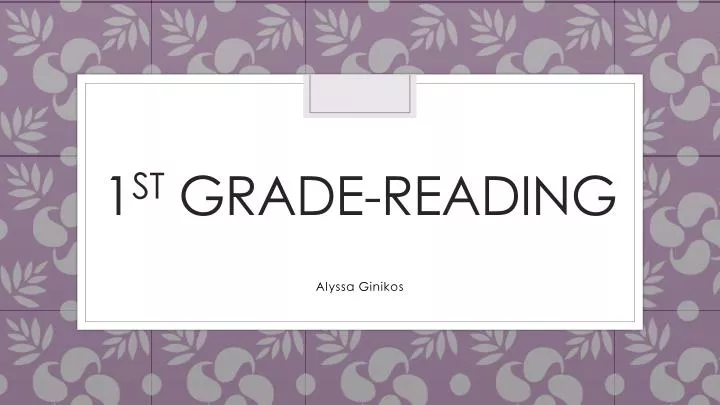 1 st grade reading